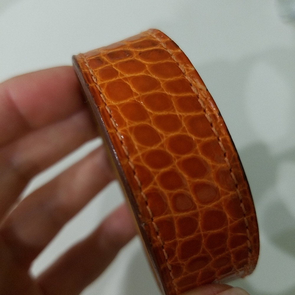 Hermes alligator alligator leather bracelet